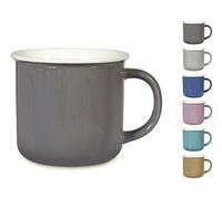 H&H Crayon Set 6 Tazze Jumbo, New Bone China, Senza Piatto, Colori Assortiti, 400 cc