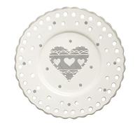 Piatto Forato In Ceramica, ø 20 Cm, Grigio/bianco H&H