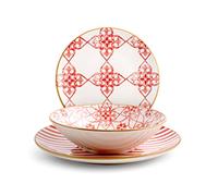 H&H Damasco Servizio Tavola 18 Pezzi, Stoneware