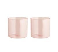 H&H-Daylight, Set 2 Bicchieri, in Vetro Borosilicato, bicchieri colorati, Rosa, 33cl