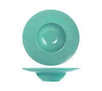 H&H Denver Set 6 Piatti Pasta, Stoneware, Azzurro, 28cm