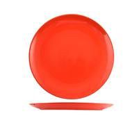 H&H Denver Set 6 Piatti Piani, Stoneware, Rosso, cm 26