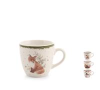 H&H Set 18 Tazze da Caffè in New Bone China - Decoro Autunno, 100 ml - Servizio Elegante, Ideale per Espresso e Caffè Ristretto, Decori Assortiti