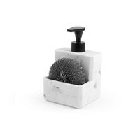H&H Dosasapone da Cucina in Resina Effetto Marmo con Porta Spugna - Eleganza e Funzionalità