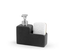 H&H Dosasapone da Cucina in Resina Nera con Porta Spugna - Eleganza e Funzionalità