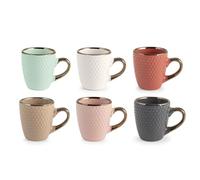 H&h set 6 tazze caff dots in colori assortiti cc 100