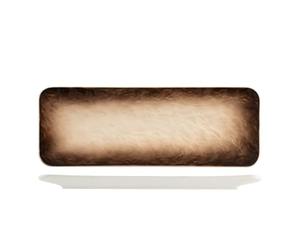 H&H-Eclipse, Set 6 piatti, in porcellana di alta qualità, 24,5x7,5 cm, marrone, piatti da portata, piatti da presentazione, piatti professionali per ho.re.ca