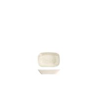 H&H Eris Piattino Rettangolare in Porcellana, 12cm, Design Moderno, Elegante, per servire le pietanze, Beige