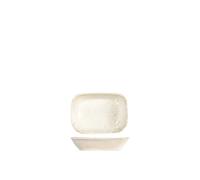 H&H Eris Piattino Rettangolare in Porcellana, 14cm, Design Moderno, Elegante, per servire le pietanze, Beige
