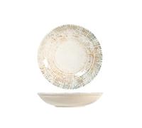 H&H Eris Piatto Multiuso in Porcellana, 25cm, Design Moderno, Elegante, per servire le pietanze, Beige