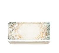 H&H Eris Piatto Rettangolare in Porcellana, 15x35cm, Design Moderno, Elegante, per servire le pietanze, Beige