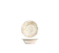 H&H Eris Set 6 Insalatiere in Porcellana, 16cm, Design Moderno, Elegante, per servire le pietanze, Beige