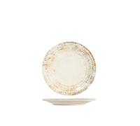 H&H Eris Set 6 Piatti Frutta in Porcellana, 21cm, Design Moderno, Elegante, per servire le pietanze, Beige