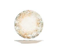 H&H Eris Set 6 Piatti Piani in Porcellana, 27cm, Design Moderno, Elegante, per servire le pietanze, Beige