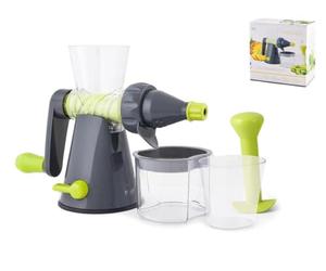 H&H Estrattore Succhi Manuale Grigio Pentole E Preparazione Cucina, Plastica, Verde