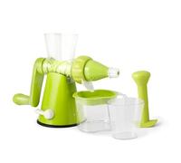 H&H Estrattore Succhi Manuale Verde - Estrattore a Freddo per Frutta e Verdura, Facile da Usare, BPA Free, Lavabile in Lavastoviglie, per Succhi, Frullati e Smoothies