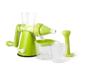 H&H Estrattore Succhi Manuale Verde - Estrattore a Freddo per Frutta e Verdura, Facile da Usare, BPA Free, Lavabile in Lavastoviglie, per Succhi, Frullati e Smoothies