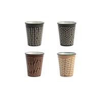 H&h set 6 bicchierini ethnic in stoneware colori assortiti cc100