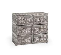 H&H Giaya Cassettiera in Legno e Alluminio, 6 Posti, 7,5x20cm