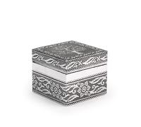 H&H Giaya Scatola in Legno e Alluminio Quadrata, 6,5cm