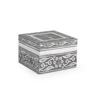 H&H Giaya Scatola in Legno e Alluminio, Quadrata, 9,5cm