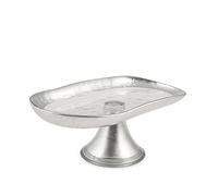 Alzata In Vetro Con Bordo E Piede Argento, Goldie, 27,5Cm