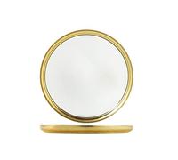 H&H Goldie Piatto in Vetro con Filo Oro, 21cm