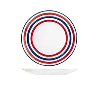 H&H Graphic Set 12 Piatti Piani, in Porcellana, 27cm, Colorati