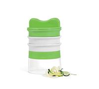 H&H Green Line Spiralizzatore per Verdure - Bianco e Verde Lime, 3 Lame in Acciaio Inox, Per Spaghetti e Spirali di Verdura, Facile da Pulire, 8.5x12.5 cm, Lavabile in Lavastoviglie