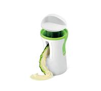 H&H Green Line Temperaverdura a Spaghetti - Spiralizzatore Manuale per Verdure, 2 Lame Inox, Bianco con Verde Lime, Lavabile in Lavastoviglie, 7x14,5 cm