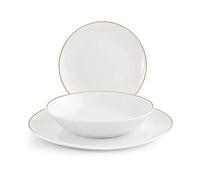 H&H grenoble servizio tavola 18 pezzi porcellana coupe filo oro