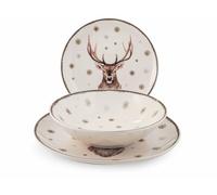 H&H Highlands Servizio Tavola, 18 Piatti, Stoneware, Natale