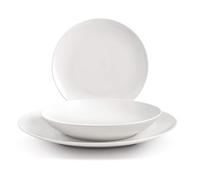 H&H Hollywood Servizio Tavola 18 Pezzi, Coupe, New Bone China, Bianco