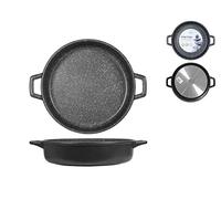 H&H Home Pietra Tegame Antiaderente con 2 Manici, Alluminio, Antracite, 32 cm