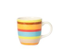 H&H Home, Set 8 Mug in Stoneware 100 Righe, Colori Assortiti, 500 cc - Lavabili in Lavastoviglie e Idonee per Microonde