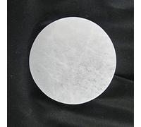 H&H HOMEDECOR LTD H&H - Piastra di ricarica rotonda in cristallo di selenite bianca naturale, disco di selenite, guarigione, pulizia spirituale e ricarica, cristalli fatti a mano, decorazione regalo