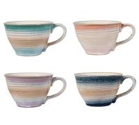 H&H Confezione 4 Tazze Da Tè Java Senza Piatto Stoare, Assortiti, cc 180 - 7020162