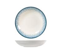 H&H Jupiter Piatto Multiuso in Porcellana, 25cm, Design Moderno, Elegante, per servire le pietanze, Sfumature Blu