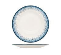 H&H Jupiter Piatto Tondo in Porcellana, 30cm, Design Moderno, Elegante, Centrotavola, Sfumature Blu