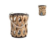 H&H Lanterna in Legno e Vetro, cm16x20