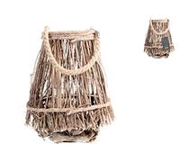 H&h lanterna in legno e vetro, cm22x28