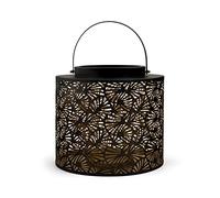 H&H Lanterna in Metallo Nero e Oro, 25xH22,5cm