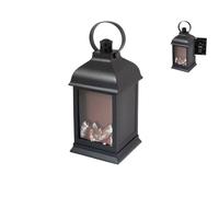 H&h Lanterna In Plastica Ramata, Luce Led Effetto Fuoco, 3 Batteria aaa non