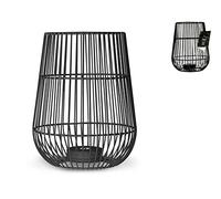 H&H Lanterna Metallo Nero/Oro, con 12 Luci LED. Batterie AAA Non Incluse 3x1,5V