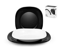 H&H Lifestyle servizio da tavola 18 pz Vetro Nero, Bianco Il set è composto da