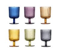 H&H Lyric Set 6 Calici in Vetro, Colori Assortiti, 26cl
