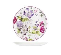 H&H Set 12 Piatti Piani Madam In Porcellana Cm 27