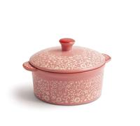 H&H Madame Casseruola Tonda 2 Manici, Stoneware, con Coperchio, 13xH6cm