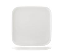 H&H Madrid Piatto in Porcellana Bianco Quadro, 28cm