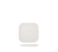 H&H Set 6 Piatti Quadrati Madrid, in Porcellana, Bianca, 16cm - bianco porcellana 7704211